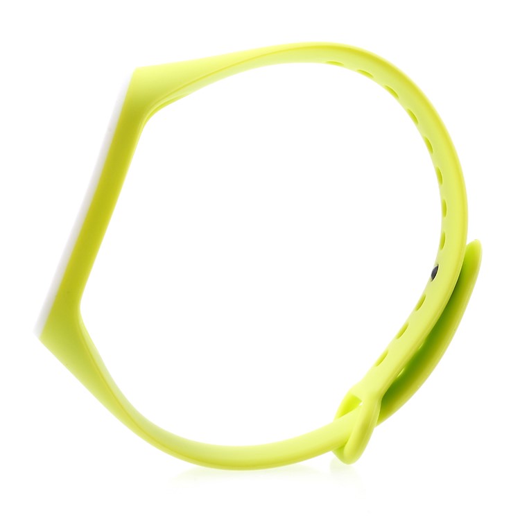 Correa De Reloj De Silicona Suave De Dos Colores Para Xiaomi Mi Band 3 - Blanco / Amarillo-3