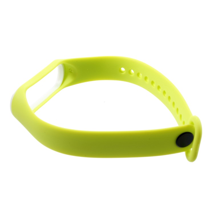 Correa De Reloj De Silicona Suave De Dos Colores Para Xiaomi Mi Band 3 - Blanco / Amarillo-6