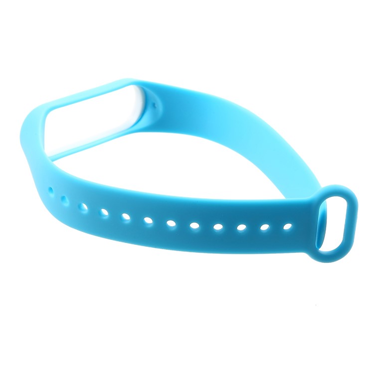 Banda De Reloj De Silicona Suave De Dos Colores Para Xiaomi Mi Band 3 - Blanco / Cian-10