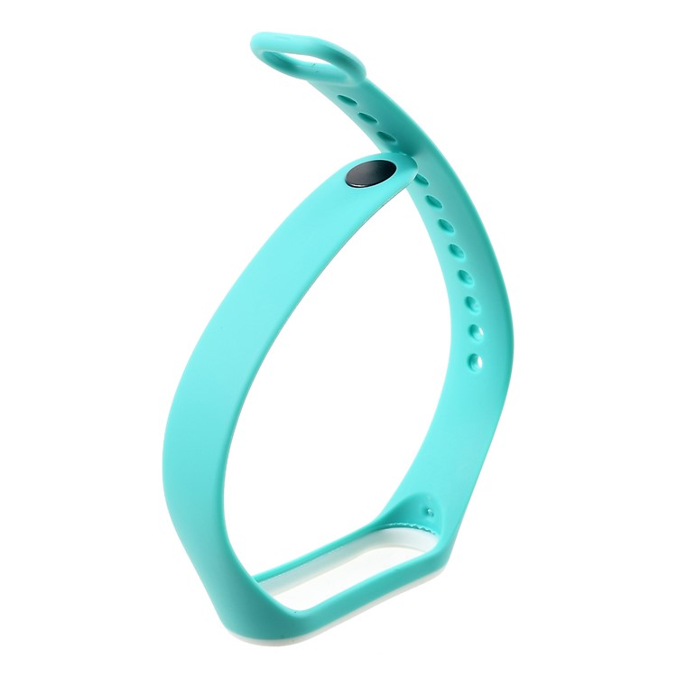 Banda De Reloj De Silicona Suave De Dos Colores Para Xiaomi Mi Band 3 - Blanco / Cian-4
