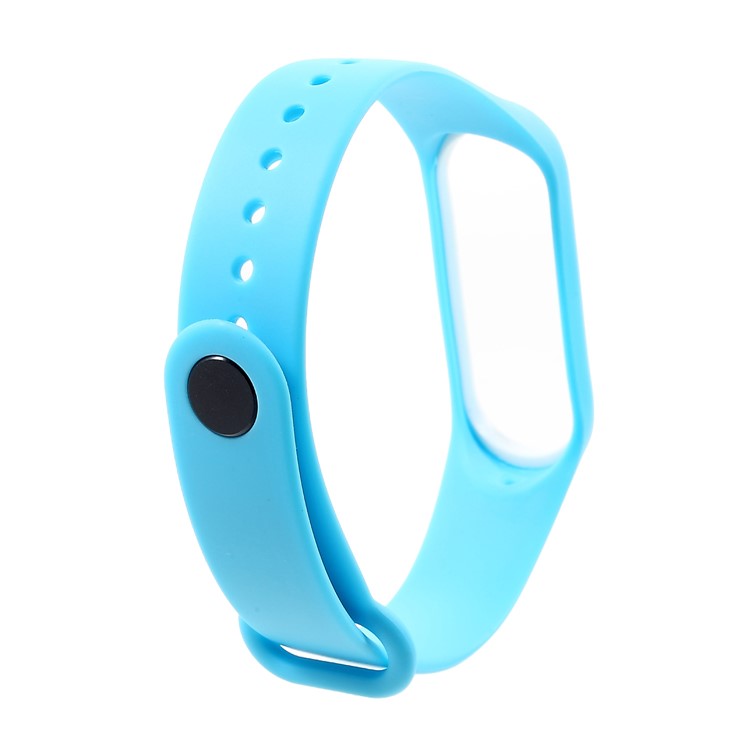 Banda De Reloj De Silicona Suave De Dos Colores Para Xiaomi Mi Band 3 - Blanco / Cian-8