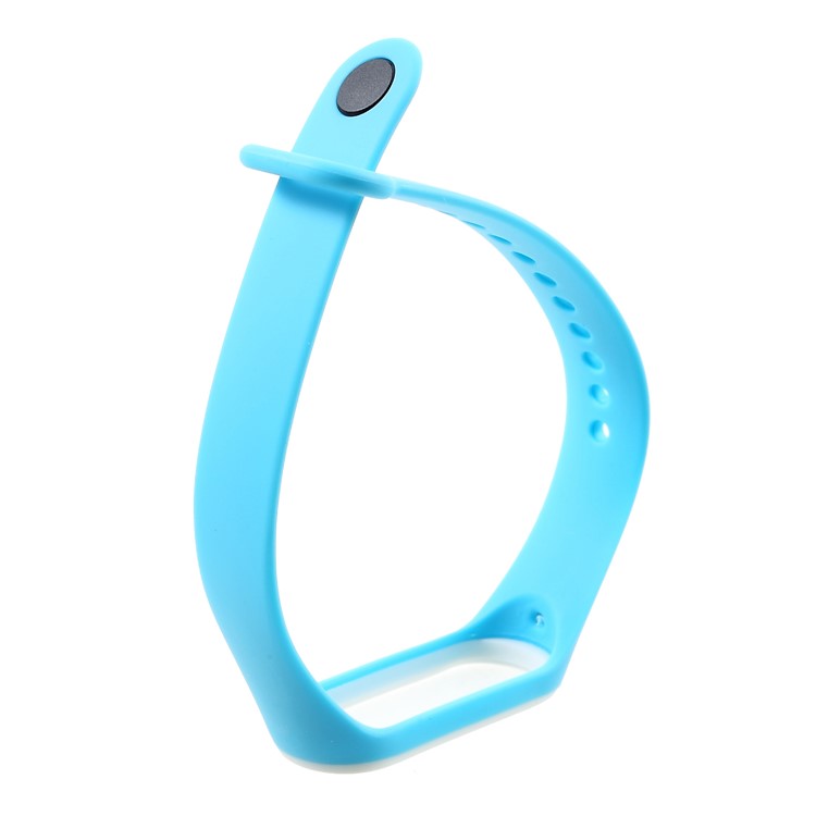 Banda De Reloj De Silicona Suave De Dos Colores Para Xiaomi Mi Band 3 - Blanco / Cian-9