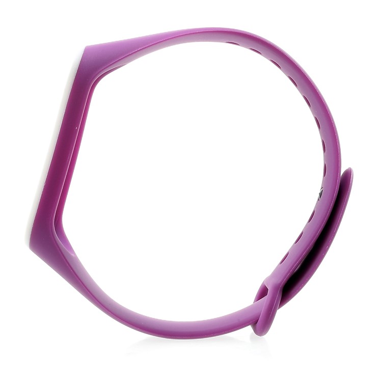 Reemplazo Bicolor Correa De Reloj De Correa De Silicona Suave Para Xiaomi Mi Banda 3 - Blanco / Púrpura-3