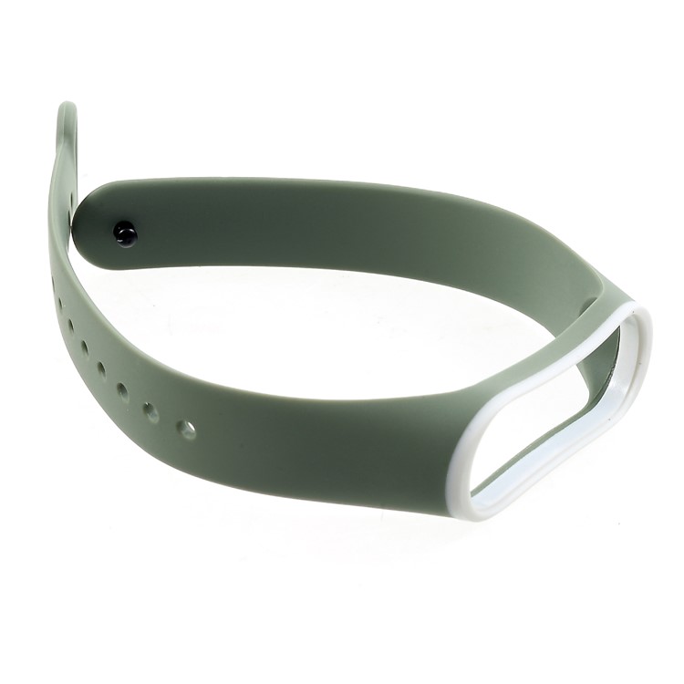 Correa De Muñeca Bicolor Correa De Reloj De Silicona Suave Reemplazar Parte Para Xiaomi Mi Banda 3 - Blanco / Verde-5