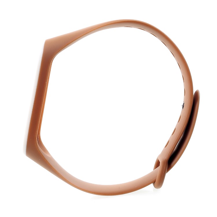Reemplazo Bicolor De La Correa De Muñeca Del Silicón Suave Para Xiaomi Mi Band 3 - Blanco / Café-3