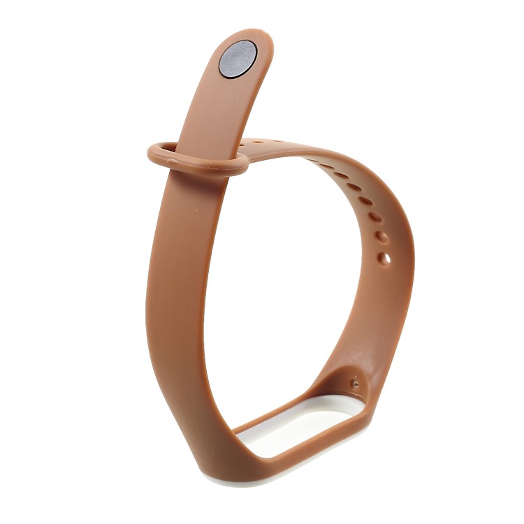 Reemplazo Bicolor De La Correa De Muñeca Del Silicón Suave Para Xiaomi Mi Band 3 - Blanco / Café-5