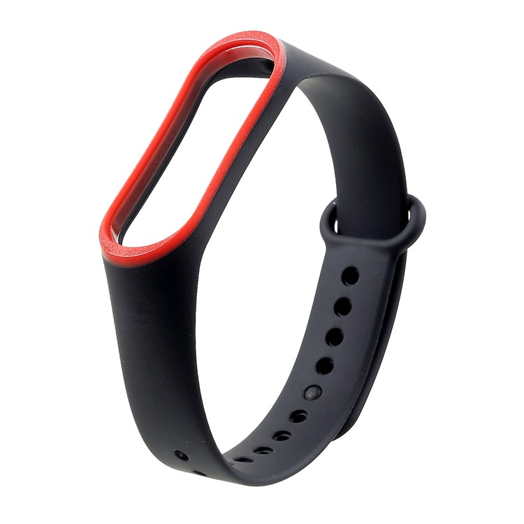 Correa de Muñeca de la Banda de Reloj de Silicona Ajustable Para Xiaomi Mi Smart Band 4 / Mi Banda 3 - Rojo / Negro-2