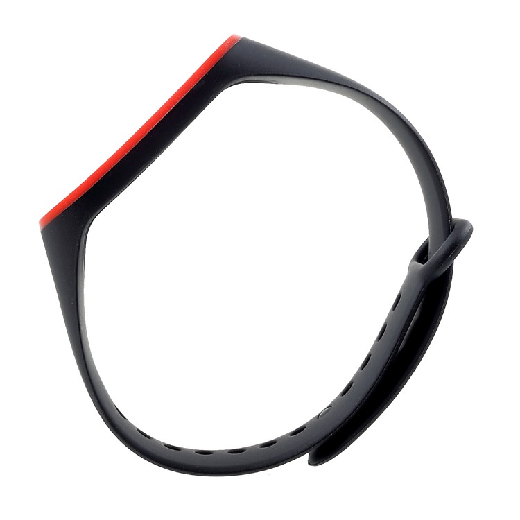 Correa De Muñeca De Reloj De Silicona Ajustable Para Xiaomi Mi Band 3 - Rojo / Negro-3