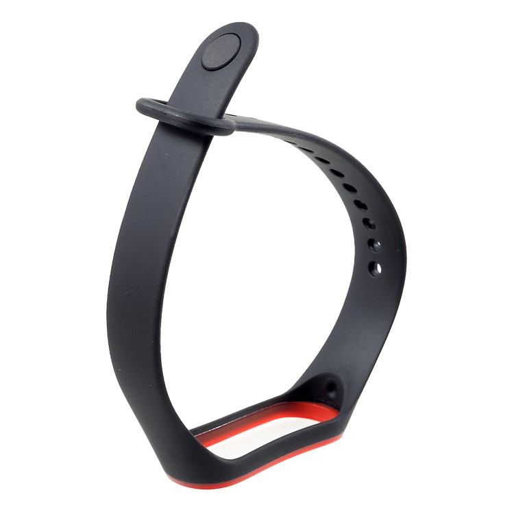 Correa De Muñeca De Reloj De Silicona Ajustable Para Xiaomi Mi Band 3 - Rojo / Negro-5