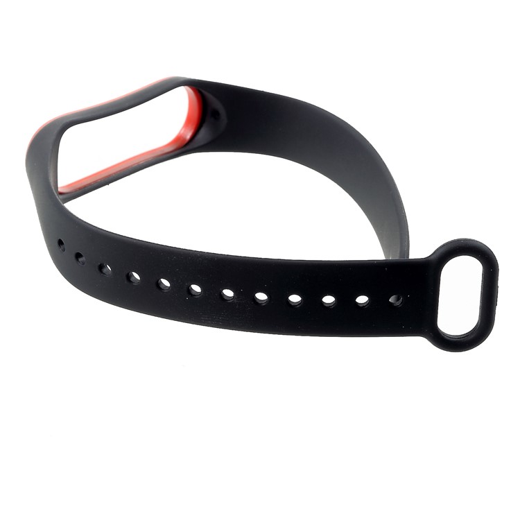 Correa De Muñeca De Reloj De Silicona Ajustable Para Xiaomi Mi Band 3 - Rojo / Negro-6