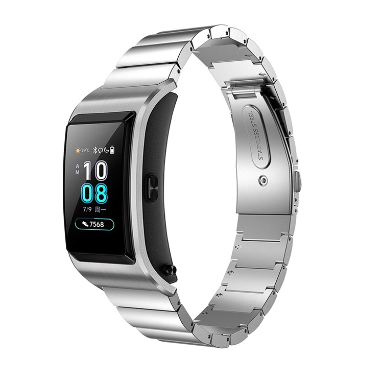 One Bead Classic Buckle Metal Wristband for Huawei TalkBand B5 - Silver-2