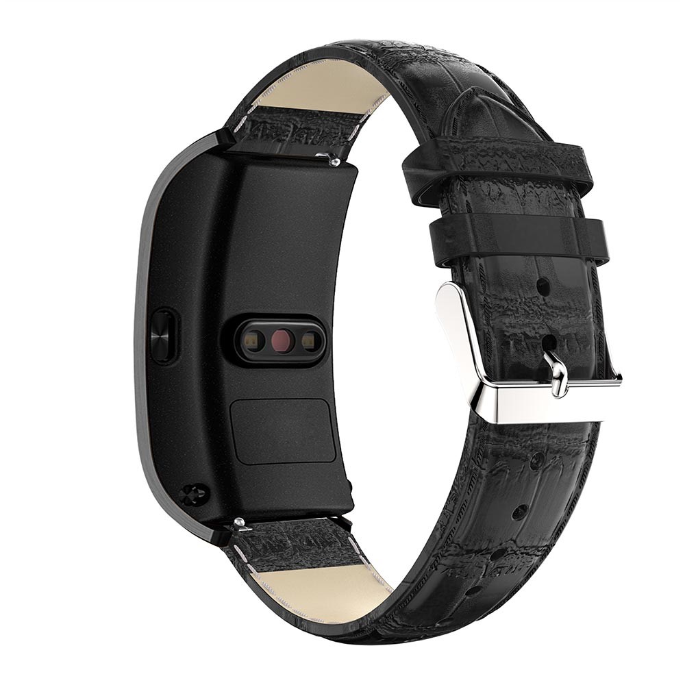 Correa De Reloj De Cuero Genuino De Textura De Cocodrilo Para Huawei Talkband B5 - Negro-3