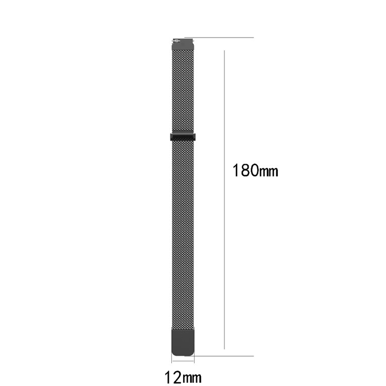 Luxury Milanese Stainless Steel Magnetic Watch Band with Frame for Xiaomi Mi Band 3, Length: 180mm - Black-4