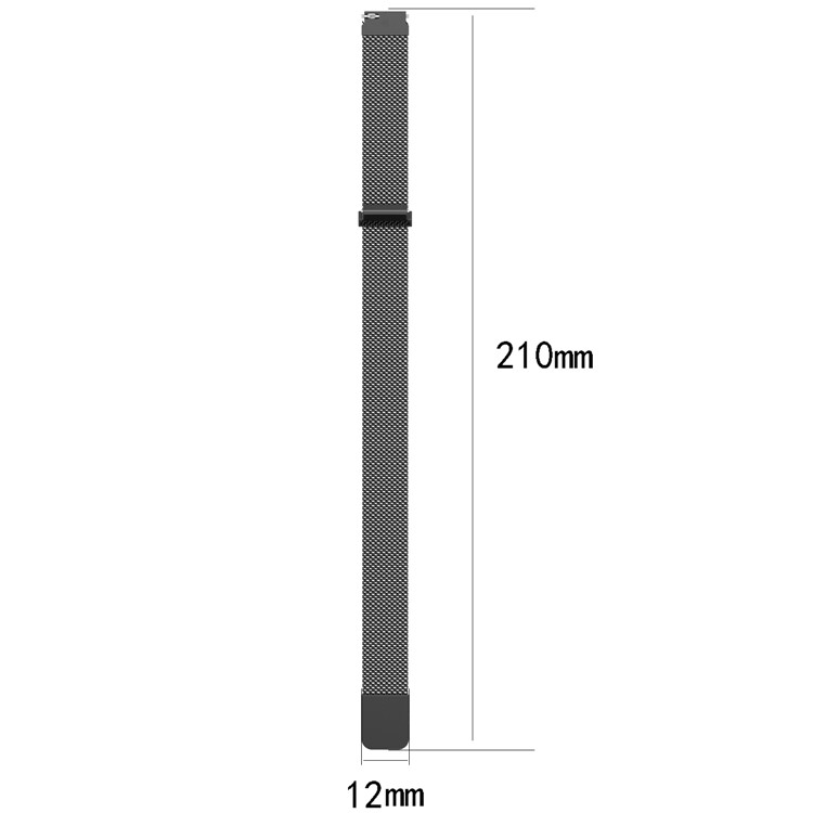 Luxury Milanese Stainless Steel Magnetic Watch Strap Band + Frame Part for Xiaomi Mi Band 3, Length: 210mm - Black-4
