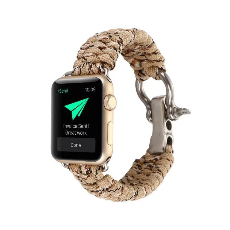 Paracord Rope Survival Watch Band Replacement for Apple Watch Series 4 40mm, Series 3 / 2 / 1 38mm - Khaki-2