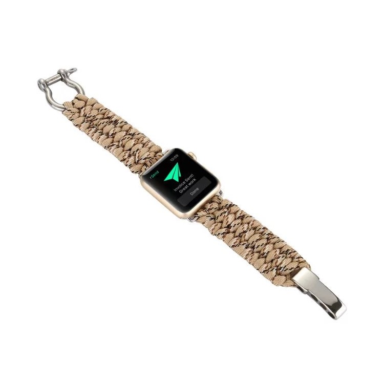 Paracord Rope Survival Watch Band Replacement for Apple Watch Series 4 40mm, Series 3 / 2 / 1 38mm - Khaki-3