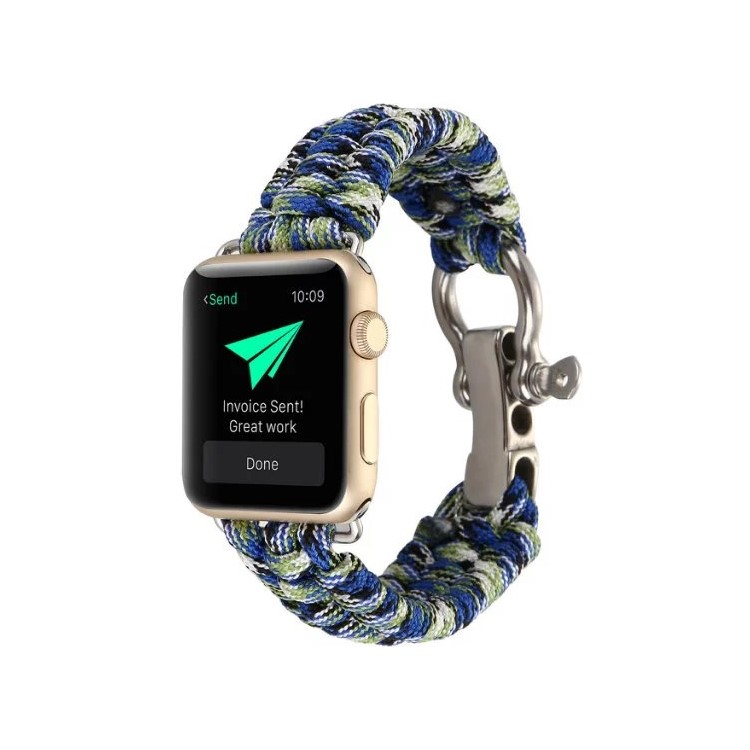 Watch Band Strap Survival Paracord Rope(2M) for Apple Watch Series 4 40mm, Series 3 / 2 / 1 38mm - Blue / Green-2