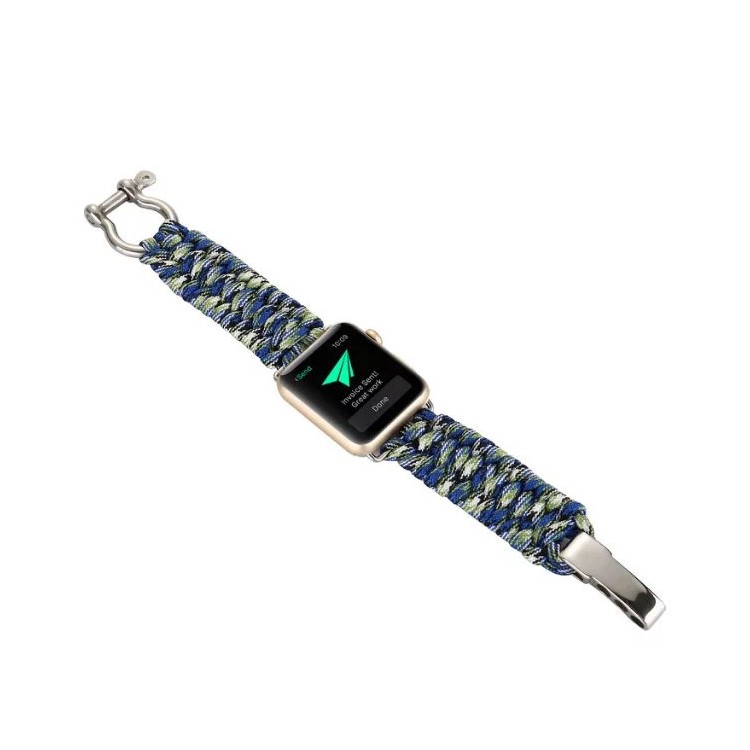 Watch Band Strap Survival Paracord Rope(2M) for Apple Watch Series 4 40mm, Series 3 / 2 / 1 38mm - Blue / Green-3