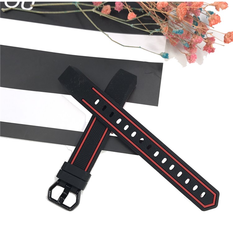 Soft Silicone Dual Color Watch Wrist Band for Fitbit Alta HR - Red/Black-5