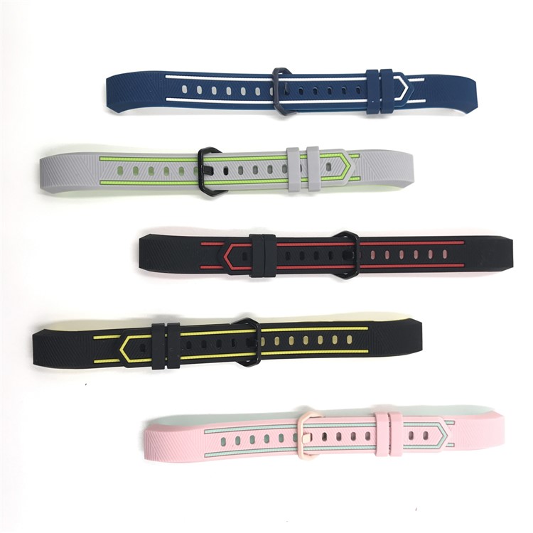Soft Silicone Dual Color Watch Wrist Band for Fitbit Alta HR - Red/Black-7