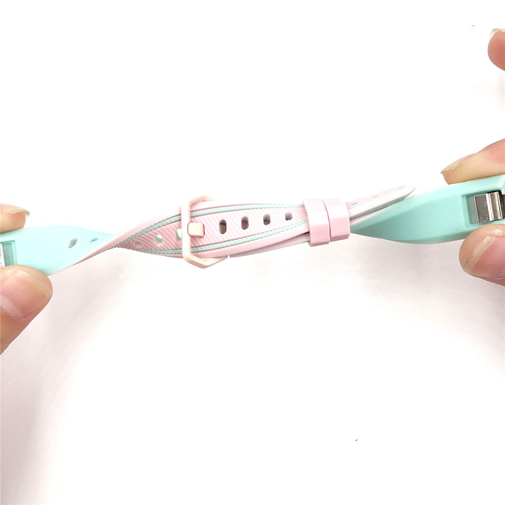 Reemplazo Bicolor De La Venda Del Reloj Del Silicón Suave Para Fitbit Alta HR - Cian / Rosa-3