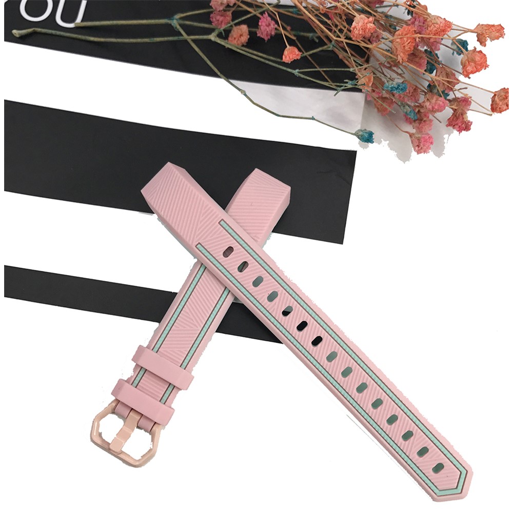 Reemplazo Bicolor De La Venda Del Reloj Del Silicón Suave Para Fitbit Alta HR - Cian / Rosa-4