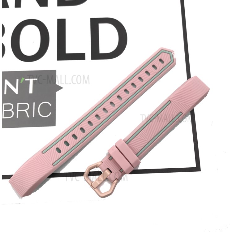 Reemplazo Bicolor De La Venda Del Reloj Del Silicón Suave Para Fitbit Alta HR - Cian / Rosa-6