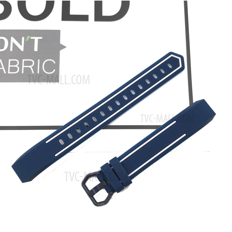 Soft Silicone Bi-color Wrist Watch Band for Fitbit Alta HR - White/Blue-7