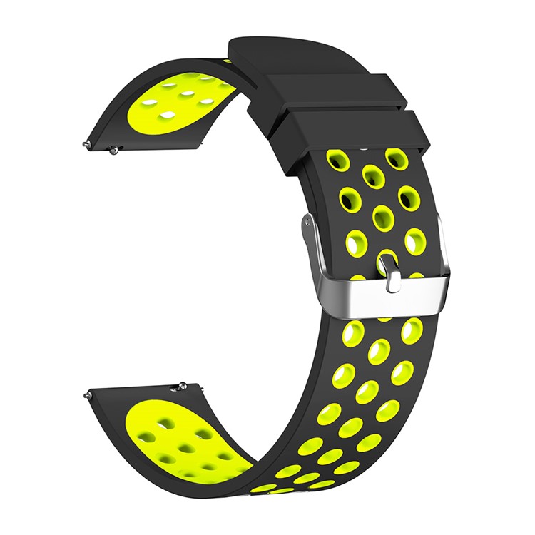 Two-tone Silicone Watch Strap for Samsung Gear S3 Frontier / S3 Classic - Black / Yellow-8