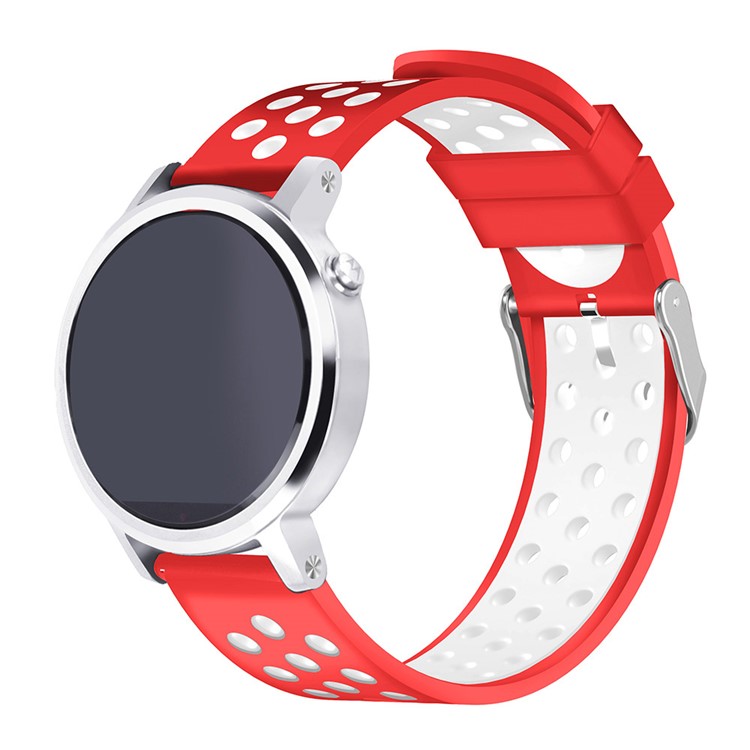 Two-tone Soft Silicone Watch Band Strap for Samsung Gear S3 Frontier / S3 Classic - Red / White-1