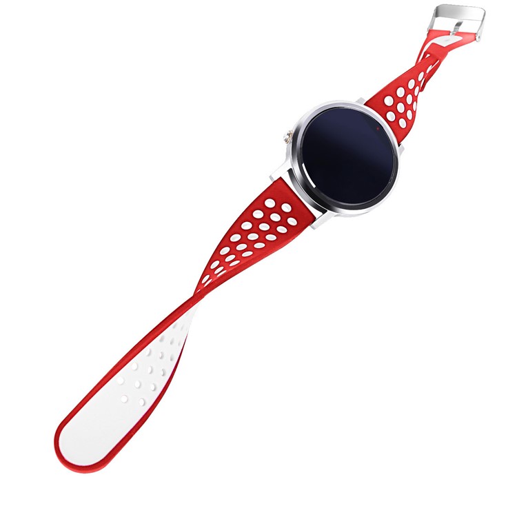 Two-tone Soft Silicone Watch Band Strap for Samsung Gear S3 Frontier / S3 Classic - Red / White-3