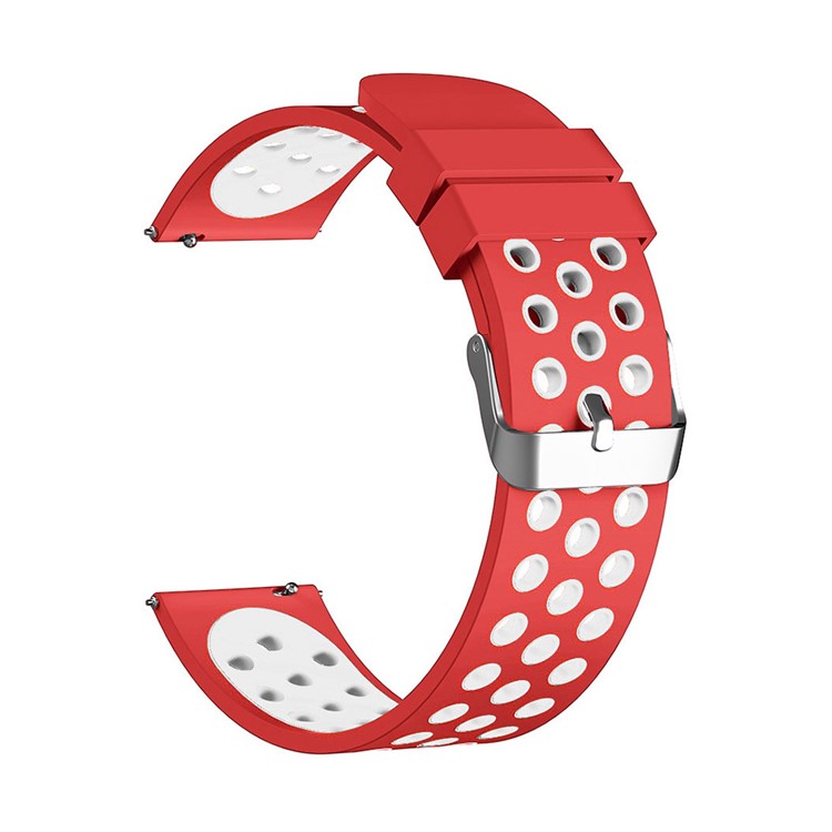 Two-tone Soft Silicone Watch Band Strap for Samsung Gear S3 Frontier / S3 Classic - Red / White-5
