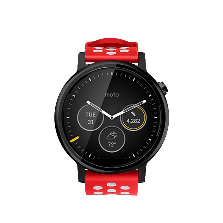 Two-tone Soft Silicone Watch Band Strap for Samsung Gear S3 Frontier / S3 Classic - Red / White-6