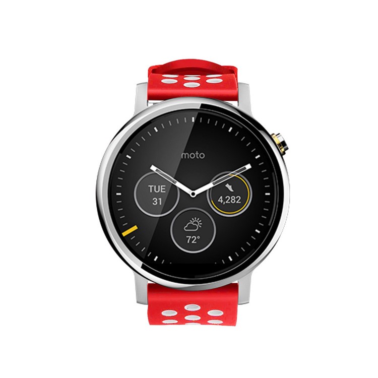 Two-tone Soft Silicone Watch Band Strap for Samsung Gear S3 Frontier / S3 Classic - Red / White-7