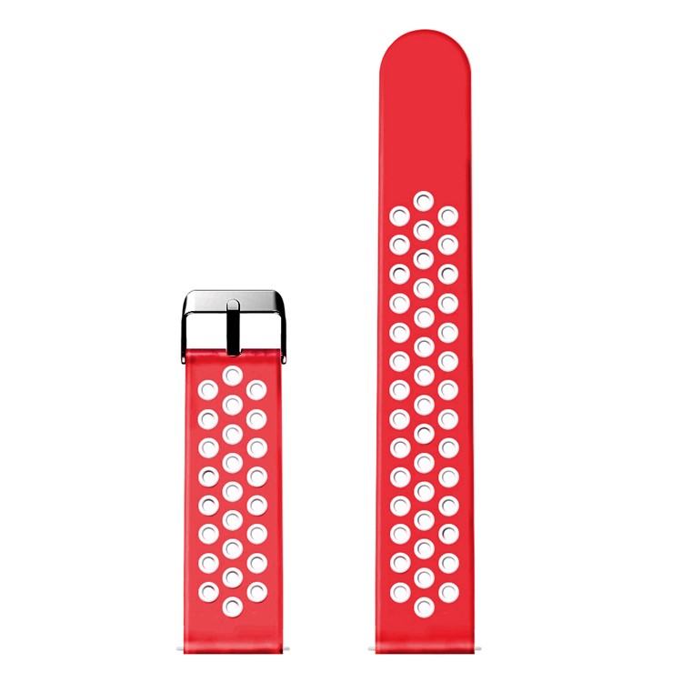 Two-tone Soft Silicone Watch Band Strap for Samsung Gear S3 Frontier / S3 Classic - Red / White-8
