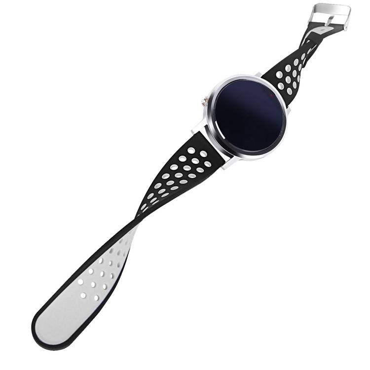 Two-tone Silicone Watch Band Strap for Xiaomi Huami Amazfit Stratos 2 / 2s - Black / White-6