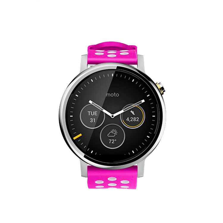 Two-tone Silicone Watch Strap Replacement for Xiaomi Huami Amazfit Stratos 2 / 2s - Rose / White-7
