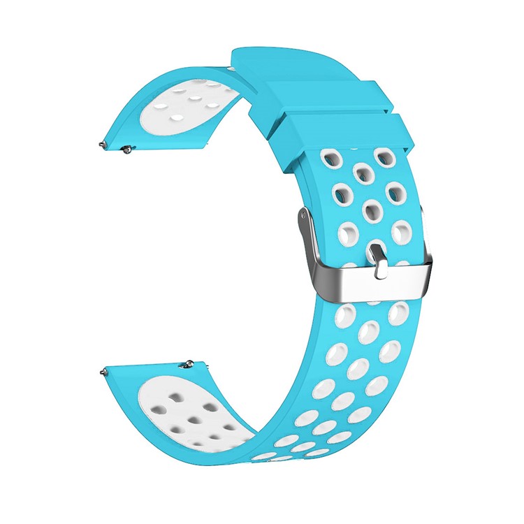 Two-tone Silicone Wristwatch Strap Replacement for Xiaomi Huami Amazfit Stratos 2 / 2s - Blue / White-3