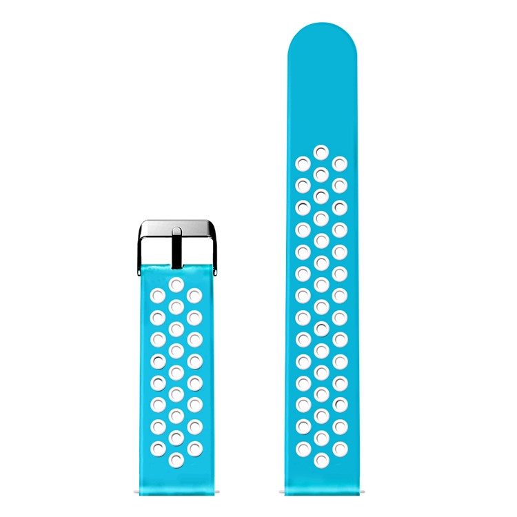 Two-tone Silicone Wristwatch Strap Replacement for Xiaomi Huami Amazfit Stratos 2 / 2s - Blue / White-8