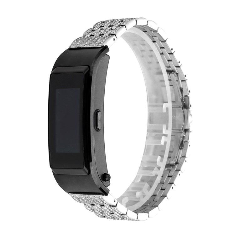 Diamond Decor Metal Watch Wrist Band for Huawei TalkBand B5 - Silver-2