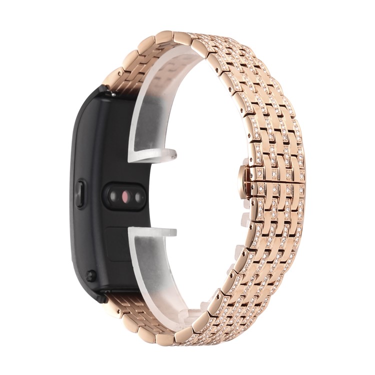 Diamond Decor Metal Watch Bracelet for Huawei TalkBand B5 - Rose Gold-1