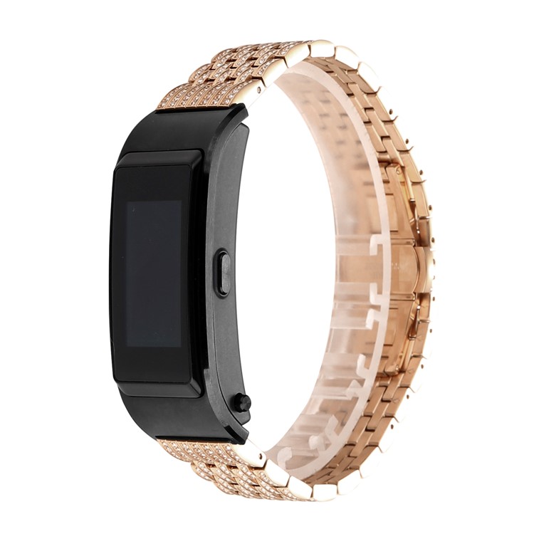Diamond Decor Metal Watch Bracelet for Huawei TalkBand B5 - Rose Gold-2