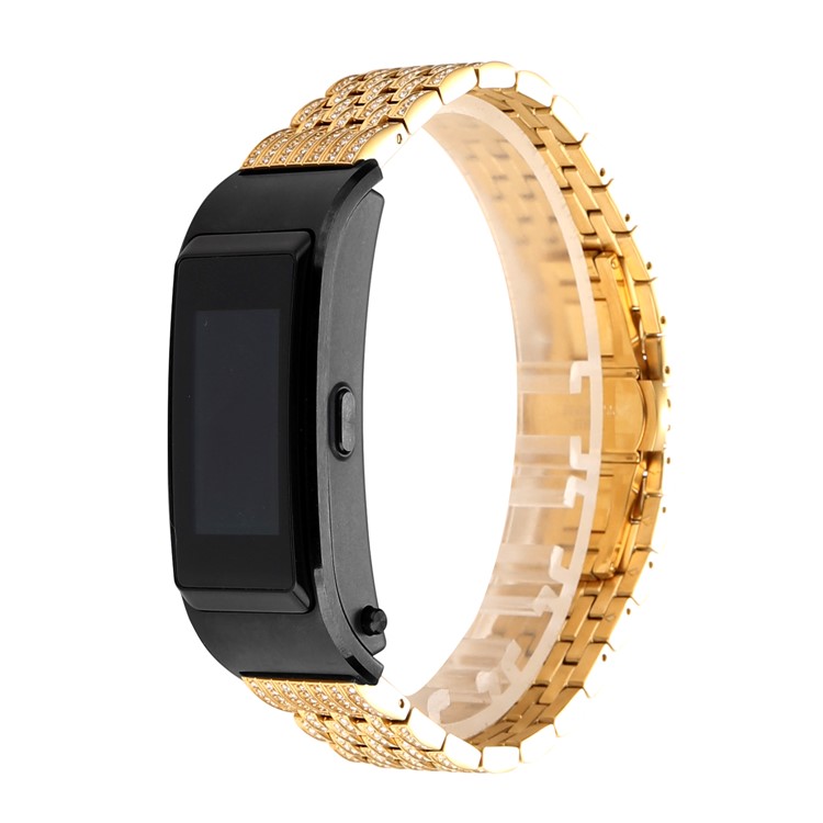 Diamond Decor Metal Watch Strap Replacement for Huawei TalkBand B5 - Gold-2