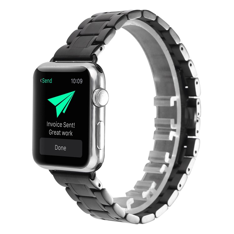 Stainless Steel Smart Watch Band Part for Apple Watch Series 3 / 2 / 1 42mm - Black-2