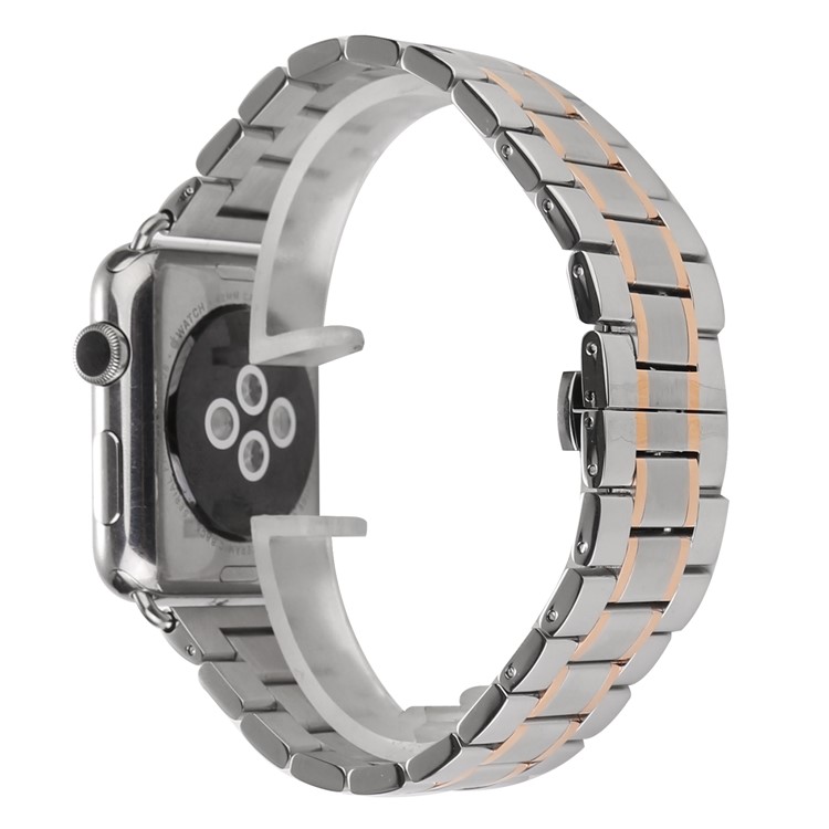 Stainless Steel Smart Watch Strap Part for Apple Watch Series 3 / 2 / 1 42mm - Silver / Rose Gold-1