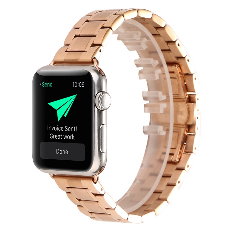 Stainless Steel Smart Watch Strap Band for Apple Watch Series 3 / 2 / 1 42mm - Rose Gold-2