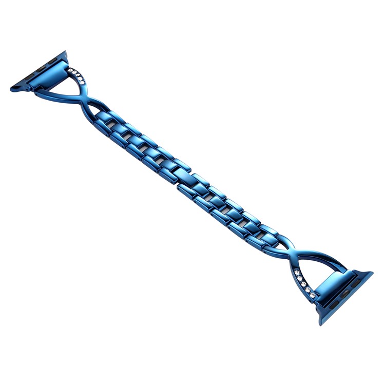 Rhinestone Decor X Shape Metal Watch Strap Replacement for Apple Watch Series 4 40mm / Series 3 2 1 38mm - Blue-3