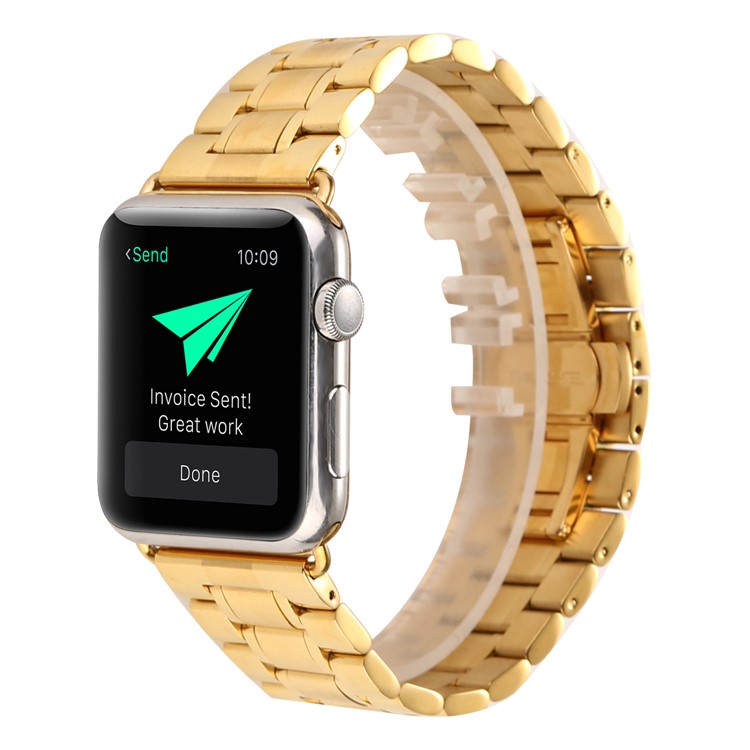Stainless Steel Smart Watch Band Strap Part Replacement for Apple Watch Series 3 / 2 / 1 38mm - Gold-3