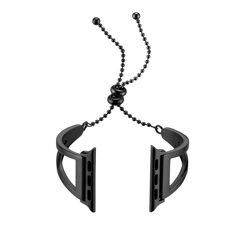 Stylish Stainless Steel Watchband Bracelet for Apple Watch Series 5 4 40mm/3/2/1 38mm - Black-1