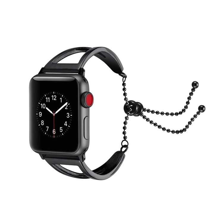 Stylish Stainless Steel Watchband Bracelet for Apple Watch Series 5 4 40mm/3/2/1 38mm - Black-3